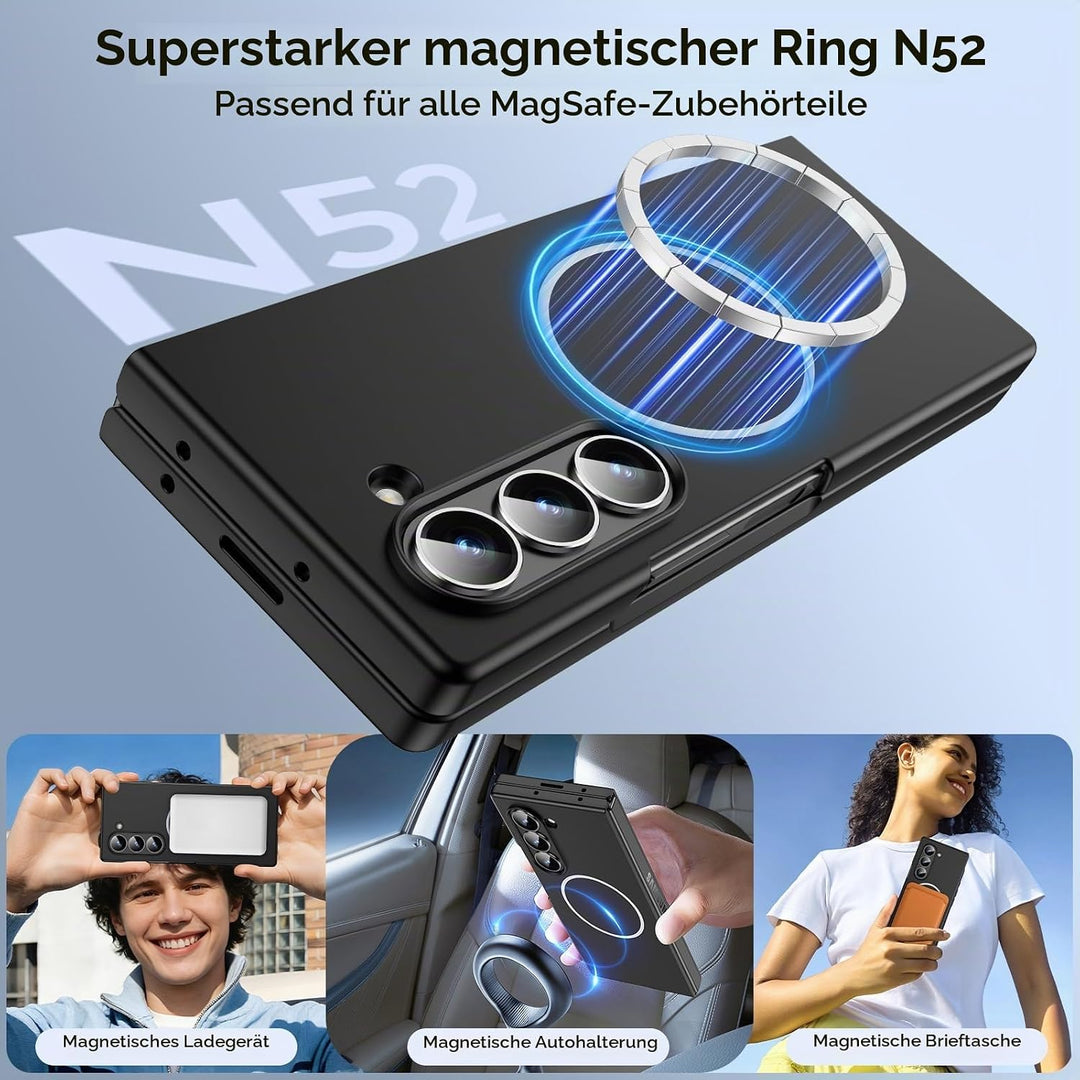 für Samsung Galaxy Z Fold 7 Hülle [Kompatibel mit MagSafe] mit Displayschutzfolie, Hart PC Ultra Dün