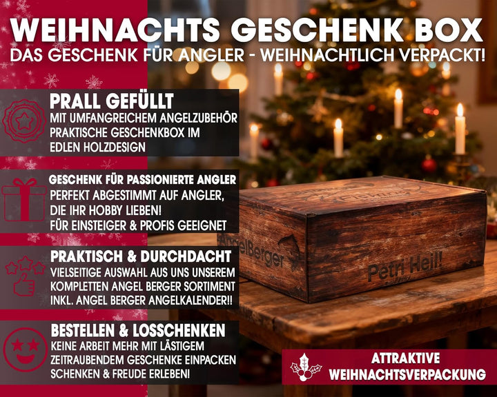 Angel Berger Angel Weihnachtsbox Angler Geschenk Weihnachten Petri Box Adventsgeschenk Weihnachtsbox