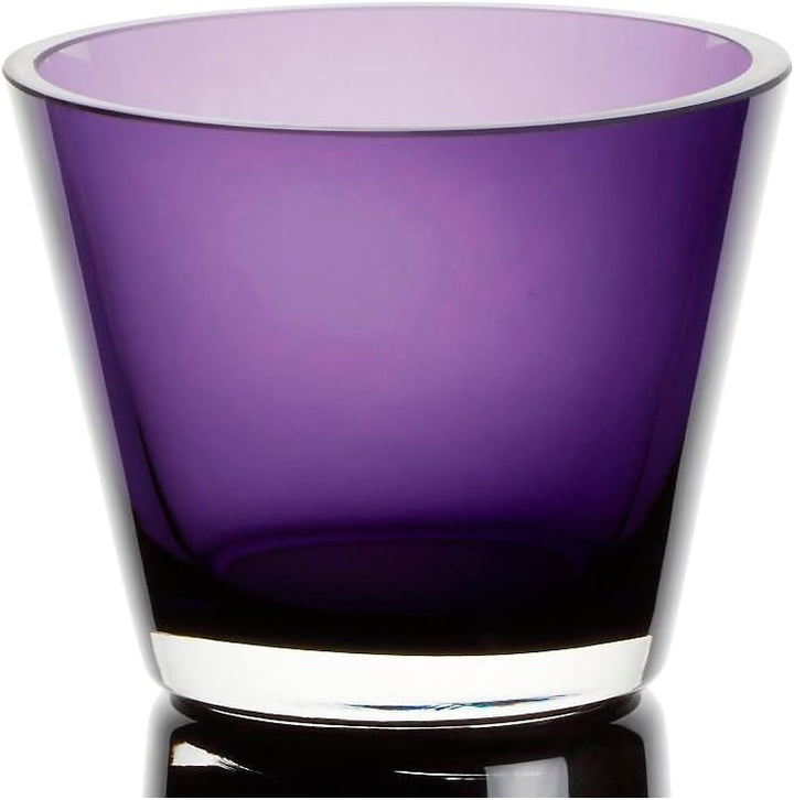 CRISTALICA Kerzenhalter Kerzenständer Teelichthalter Luce Del Sole Schwarz Violett Glas 45 cm
