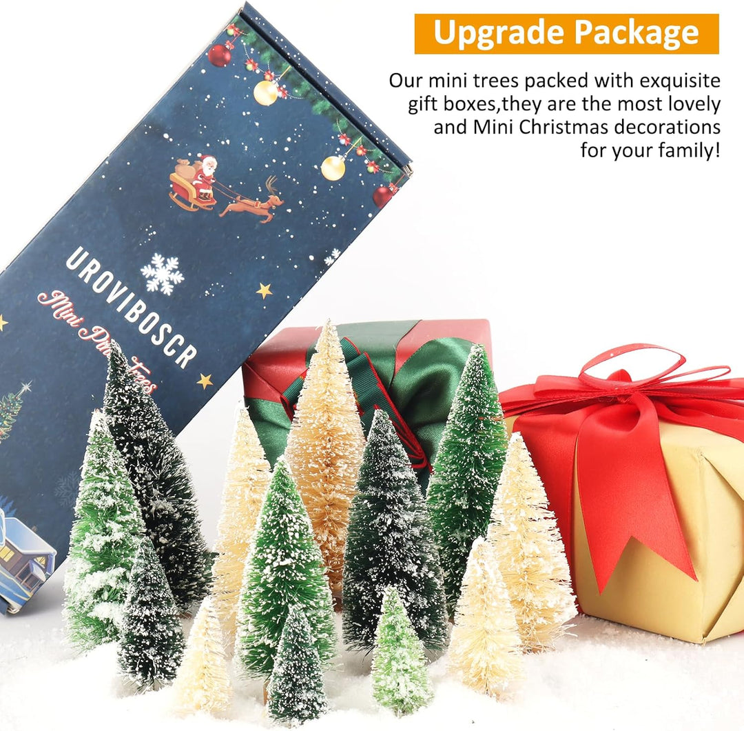 30 Stück Flaschenbürstenbäume, Miniatur-Weihnachtsbaum, Mini-Weihnachtsbaum, Weihnachtsdekorationen