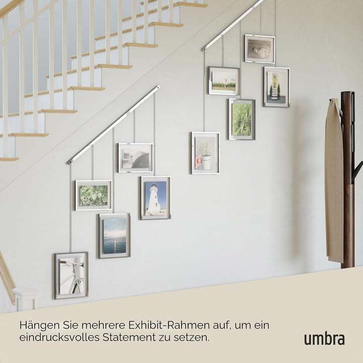 Umbra Exhibit Foto Collage Bilderrahmen – Flexibles Bilderrahmen-Set zur Horizontalen und Diagonalen