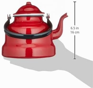 Ibili Wasserkocher Roja 1 l aus emailliertem Stahl in rot, 10 x 10 x 20 cm