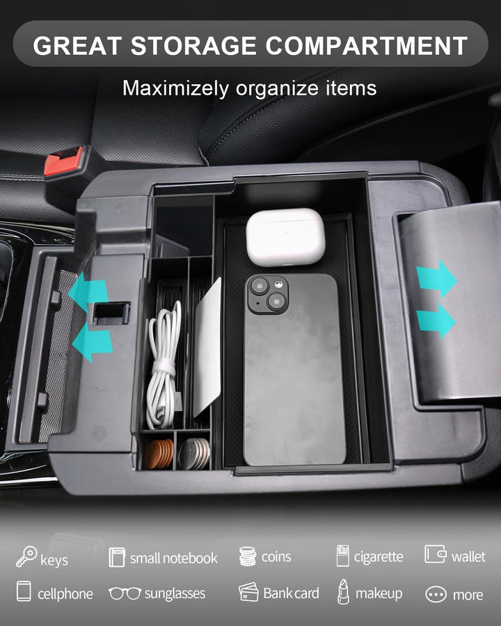 CDEFG Für 2024 Explorer Mittelkonsole Organizer Tablett Kompatibel mit Ford Explorer Zubehör Mittelk