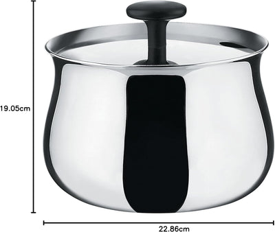 Alessi Zuckerdose, Edelstahl, silber, 12 x 9 x 33.5 cm, 12 x 9 x 33.5 cm