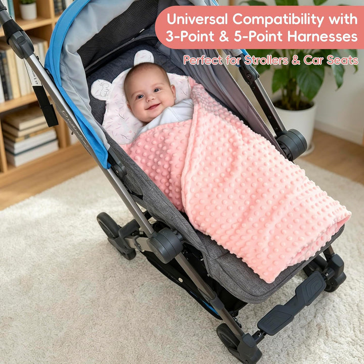 LAT Baby Einschlagdecke Babyschale, Decke Kinderwagen 90x90cm, Baumwolle Universal Babydecke Doppels