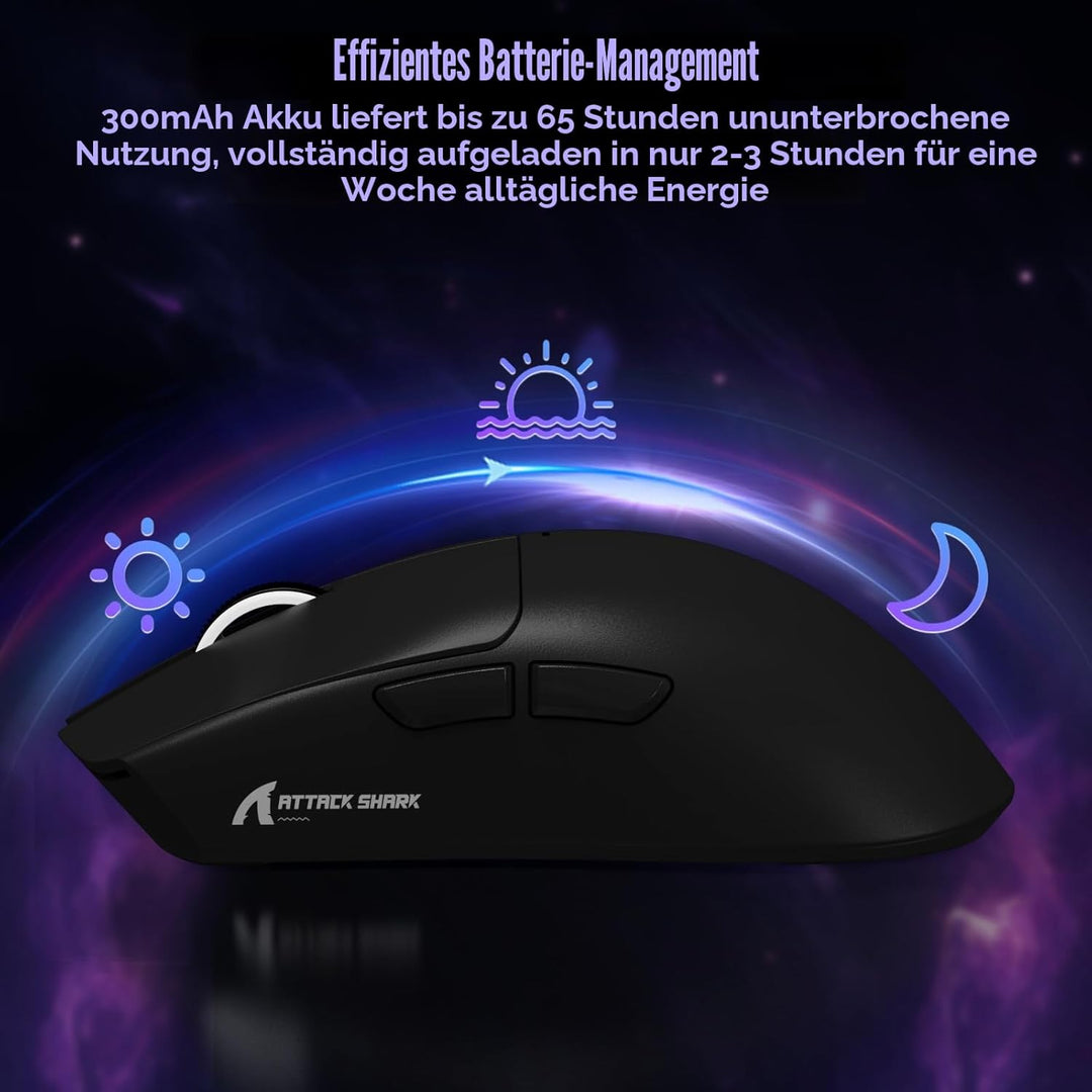 ATTACK SHARK X11SE Kabellose Gaming-Maus, 63g Superleicht, mit PixArt PAW3311-Sensor, 22000 DPI, Tri