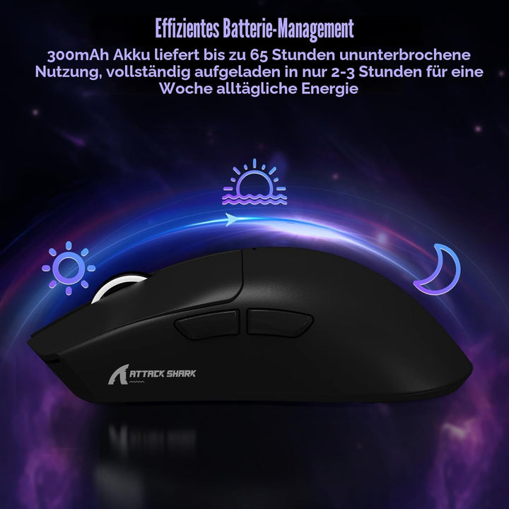 ATTACK SHARK X11SE Kabellose Gaming-Maus, 63g Superleicht, mit PixArt PAW3311-Sensor, 22000 DPI, Tri