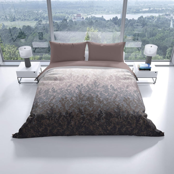 Leonado Vicenti Renforcé Bettwäsche 200x200 cm 100% Baumwolle 3 Teilig Florales Design Braun Beige S
