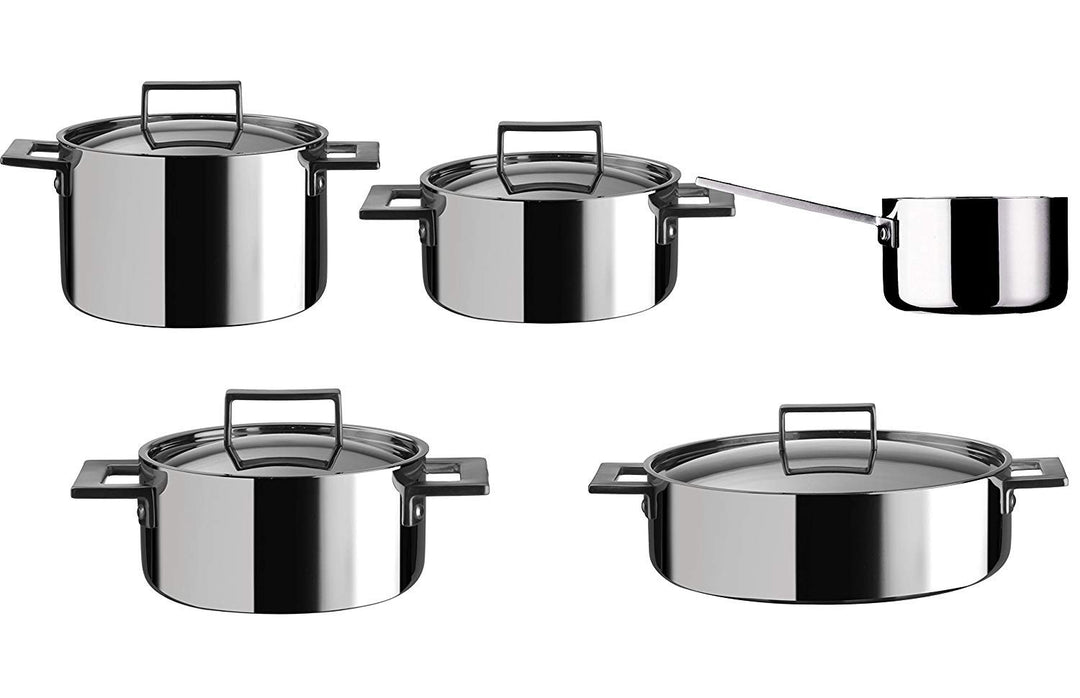 MEPRA 30180009 Edelstahl Kochgeschirr-Set, 5 Stück, Silber 9 PC Set für die Küche, 9 PC Set für die