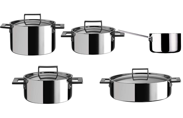 MEPRA 30180009 Edelstahl Kochgeschirr-Set, 5 Stück, Silber 9 PC Set für die Küche, 9 PC Set für die
