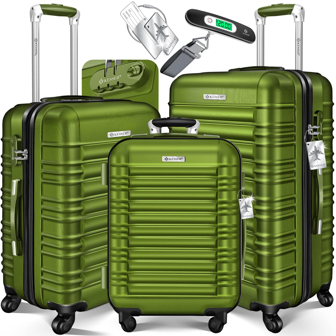 KESSER® 3tlg. Hartschalenkofferset Hartschalenkoffer Trolley Koffer Reisekoffer Reisekofferset Gepäc