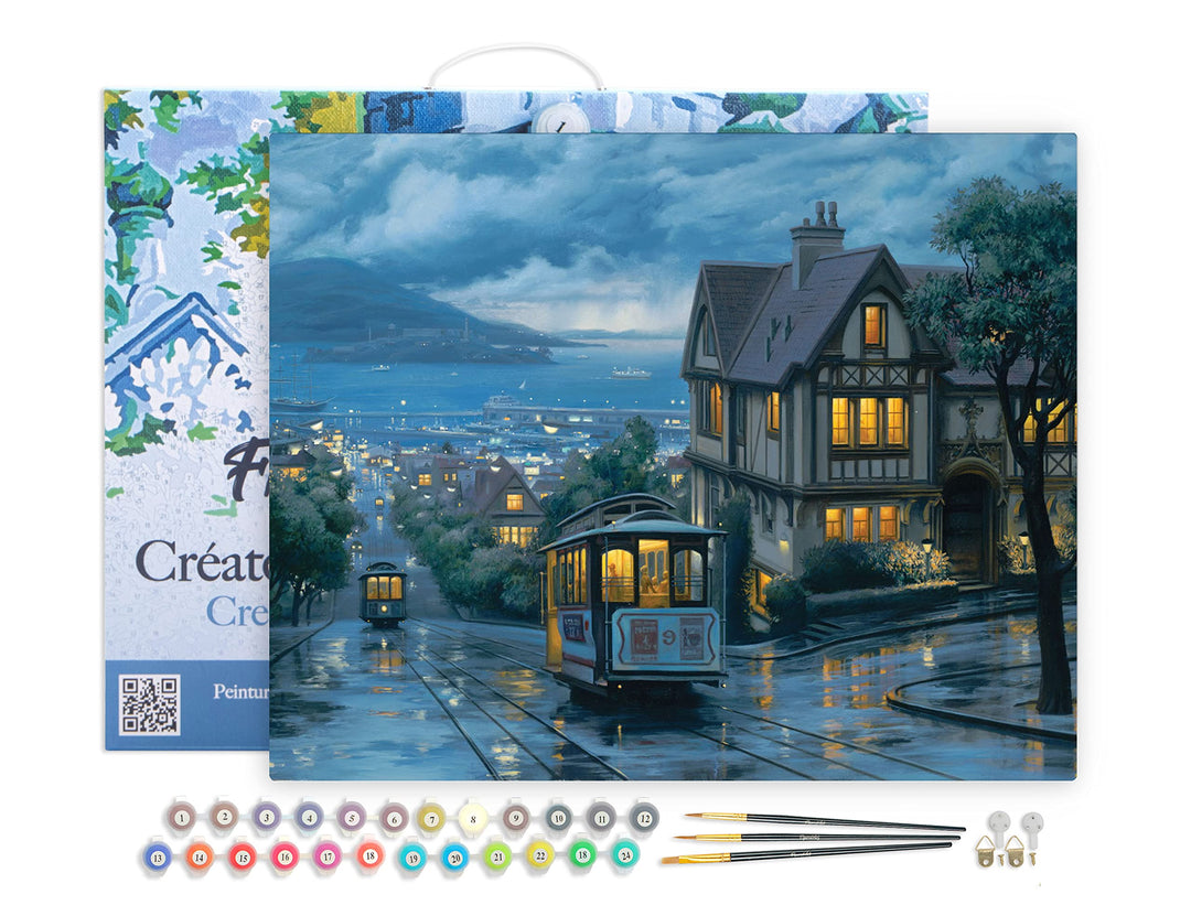 Figured'Art Malen Nach Zahlen Erwachsene Mit Rahmen Alte Tram - Paint by Numbers Basteln DIY Bastels
