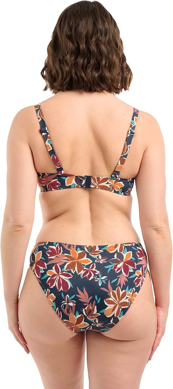 Sans Complexe Damen Staytation Badeanzug Top mit Bügel, Floral Print Blue
