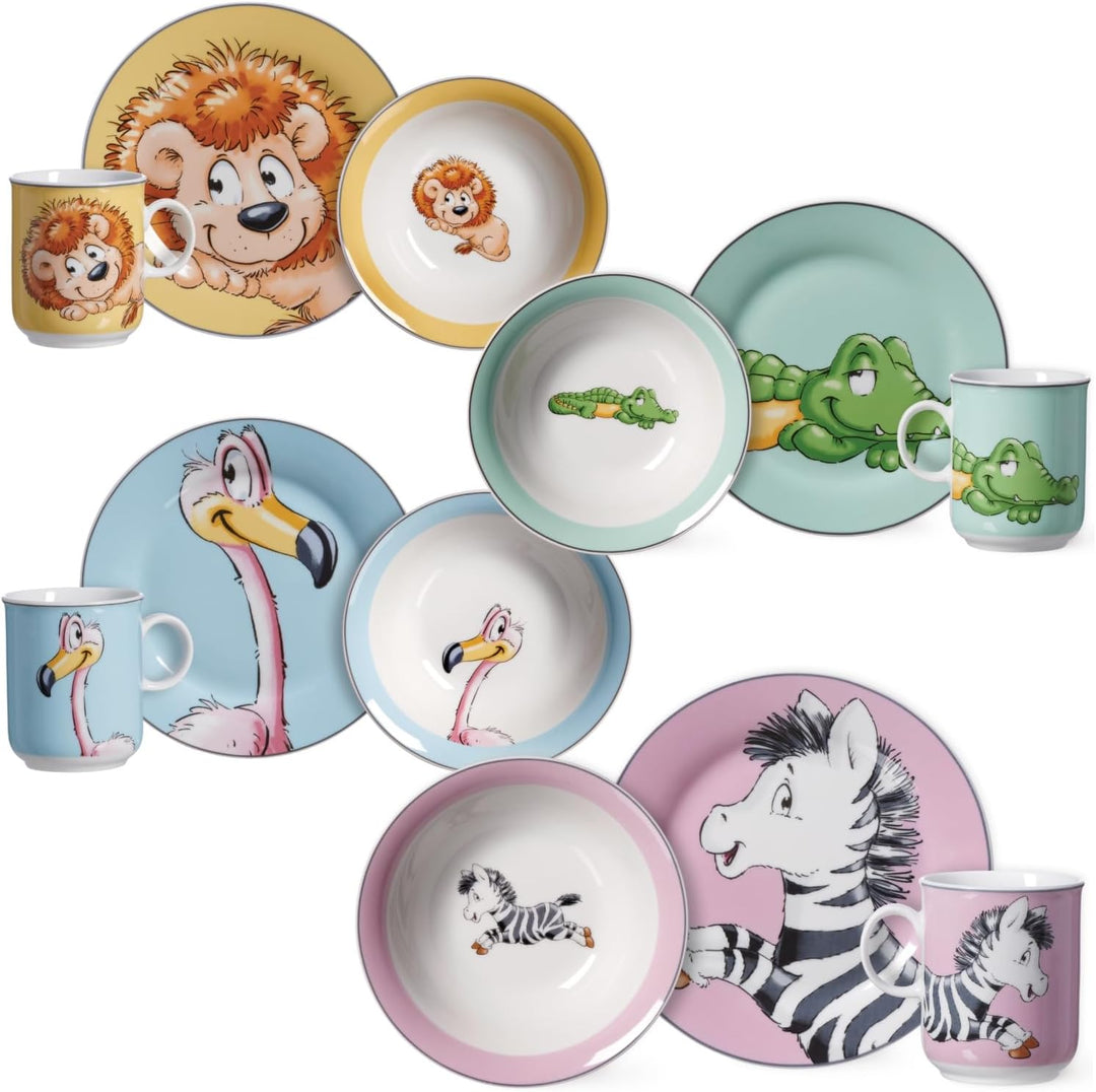 Ritzenhoff & Breker Kindergeschirr-Set Happy Zoo, Leo, 3-teilig Löwe Leo, Löwe Leo