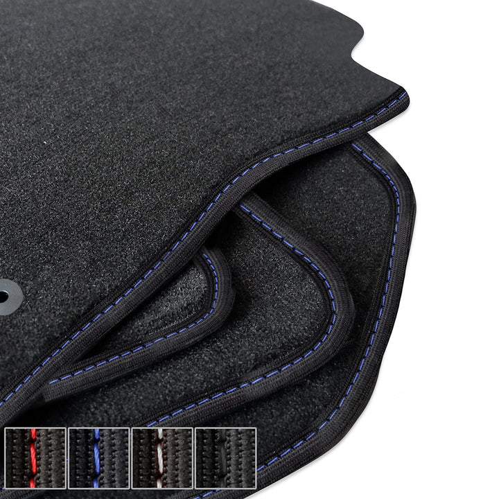 moto-MOLTICO Premium Auto Velours Autoteppiche Schwarz Automatten passend für Audi A3 III 8V, Seat L