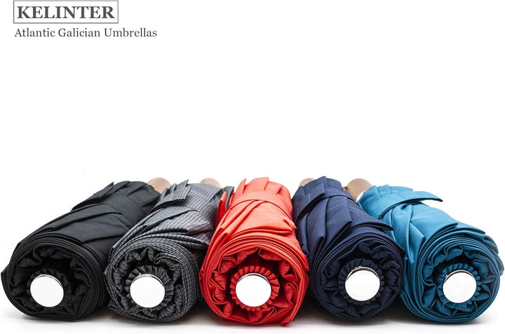 Automatischer Klappschirm - 10 Verstärkte Streben, Teflon 300T, Windsicher, Holzgriff Ergonomisch, K