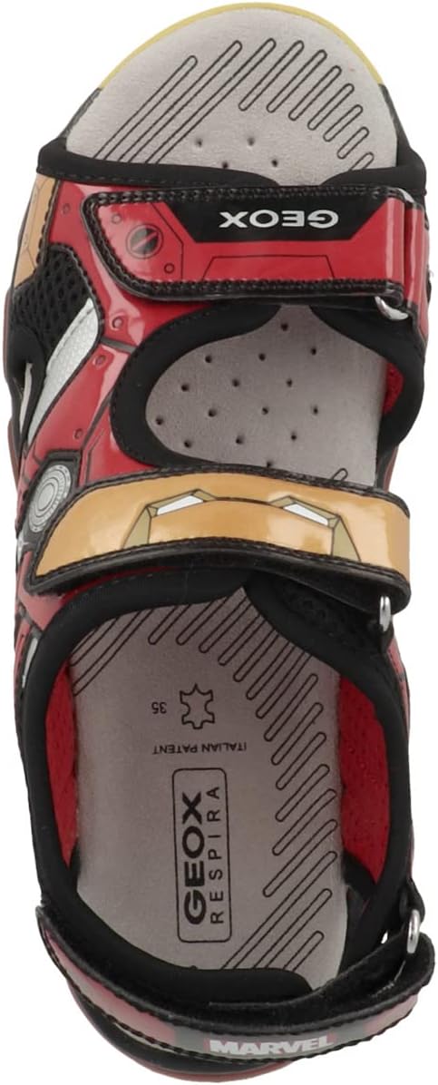 Geox Jungen J Android Boy Sandal 31 EU Black Red, 31 EU Black Red