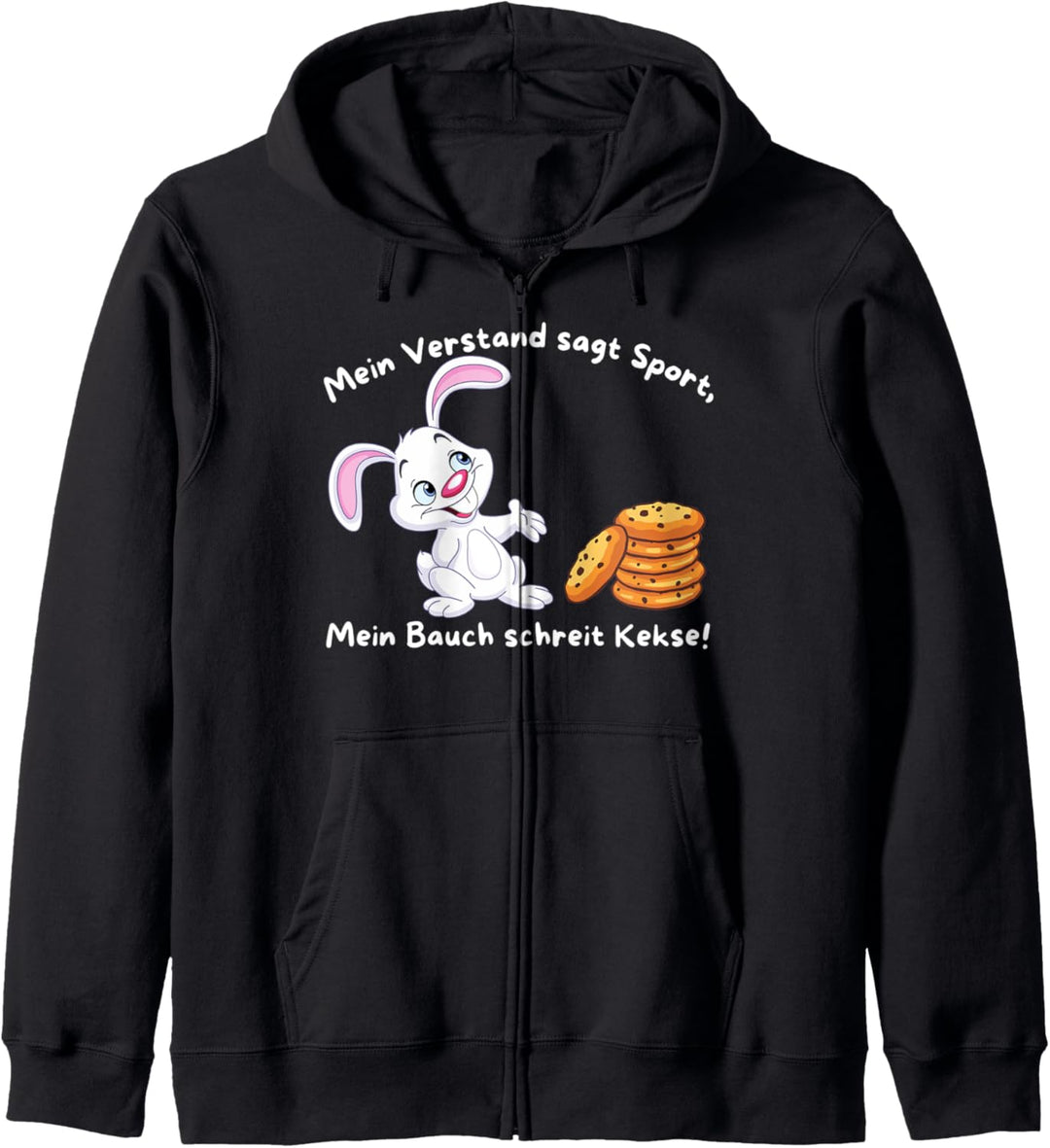 Mein Bauch schreit Kekse - Hase Witz Lustiges Spruch Kapuzenjacke