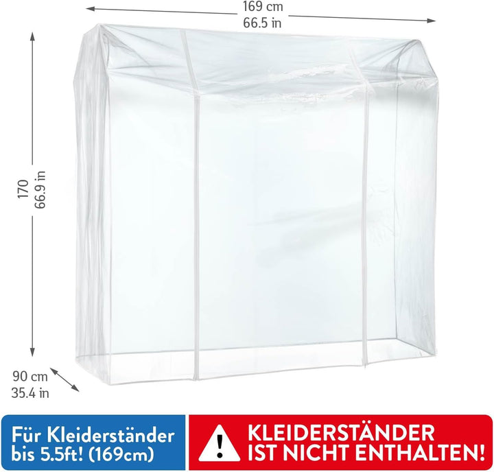 Tatkraft Safe - Schutzhülle für Kleiderständer, Abdeckung für Kleiderständer, Plastik, Transparent,