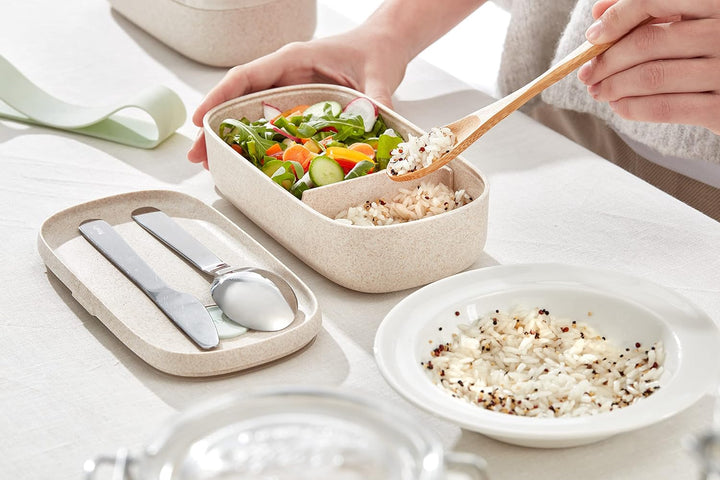 Lékué Lunchbox Individual to Go Organic, Beige, 500 ml Einzelzimmer Beige, Einzelzimmer Beige