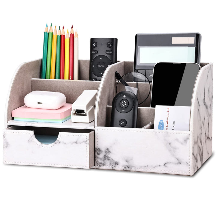 KINGFOM Büro Zubehör Schreibtisch, büroset schreibtisch set (Halb Pu-grauer Marmor), Marmor