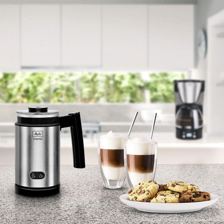 Melitta, Milchschäumer, Für kalte und warme Milch, Antihaftbeschichteter Behälter, CREMIO, Edelstahl