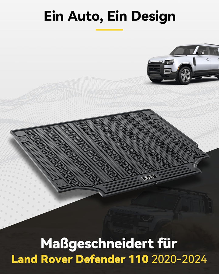 3W Kompatibel mit Land Rover Defender 110 2020-2023, TPE Allwetter-Massanfertigung Kofferraummatte W