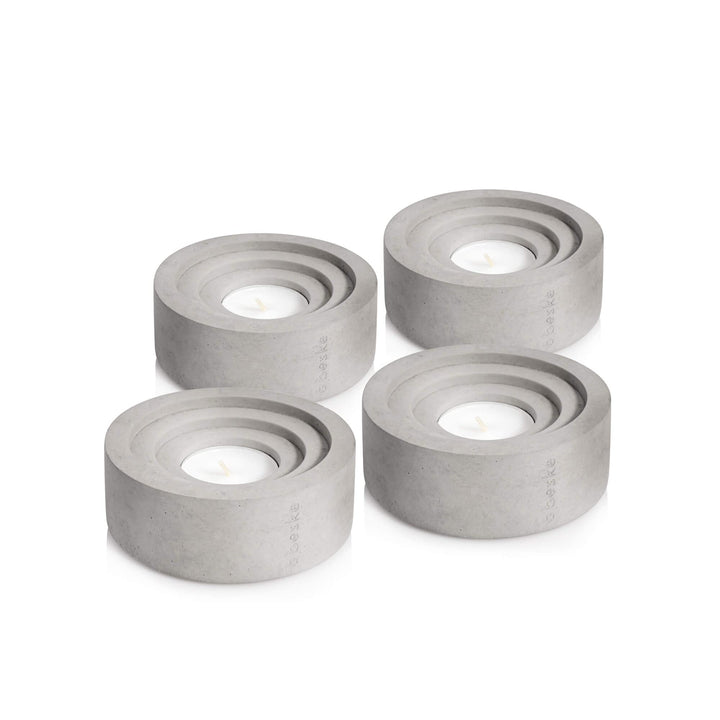 SET - 4 x Teelichthalter 'Circum' der Beske-Manufaktur (Ø10cm, h4cm), hochwertigste Verarbeitung, 10