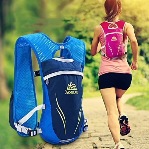 AONIJIE Ultrleicht 5.5L Laufen Running Trinkrucksack Hydrationspack Hydration Rucksack, Blau