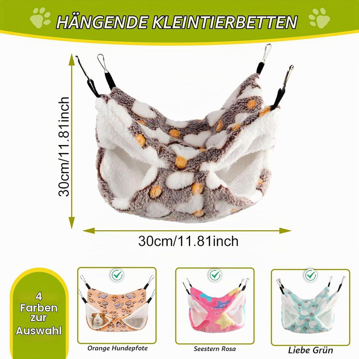4 Stück Hängematte Meerschweinchen, Hängende Kleintierbetten Ratten Zubehör Haustierkäfighängematte