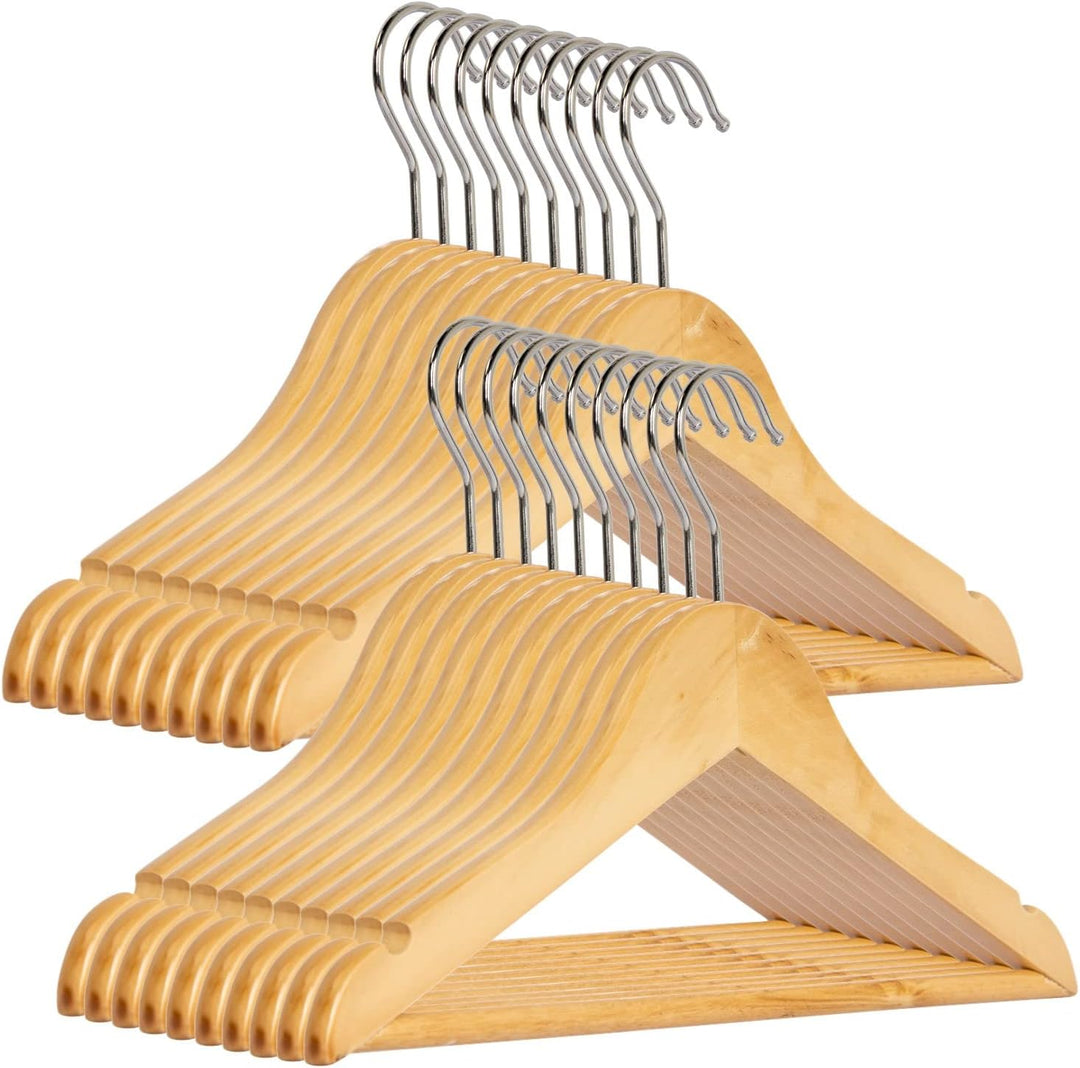 100 Stück RSR Hangers Kinderbügel Holz Kinder Kleiderbügel Holz Natur | Kinderbügel | Babybügel | Ga