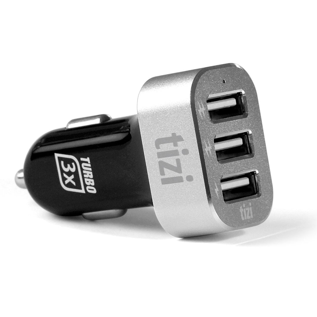 tizi Turbolader 3X (5,1A, Avus Silber) - 3-Fach USB Auto-Ladegerät tizi Turbolader 3x (5,1A Avus Sil