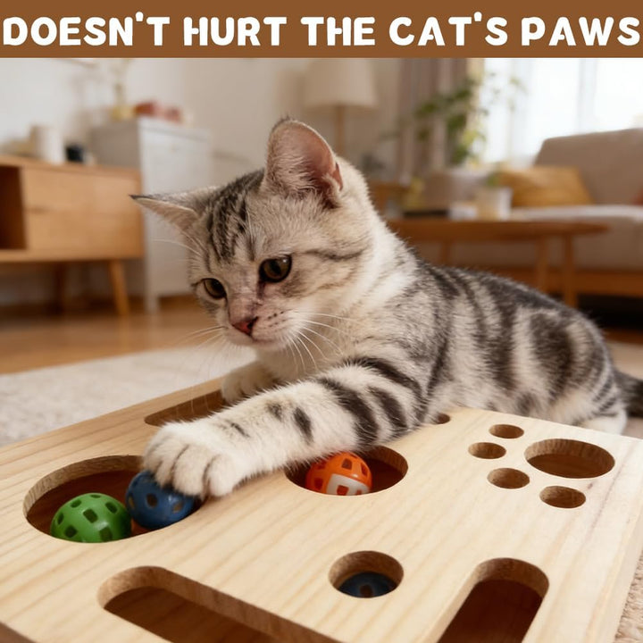 Katzen Krallenfeiler Spielbox, Krallenpflege Board & Interaktives Kratzspielzeug für Katzen, 30x25 c