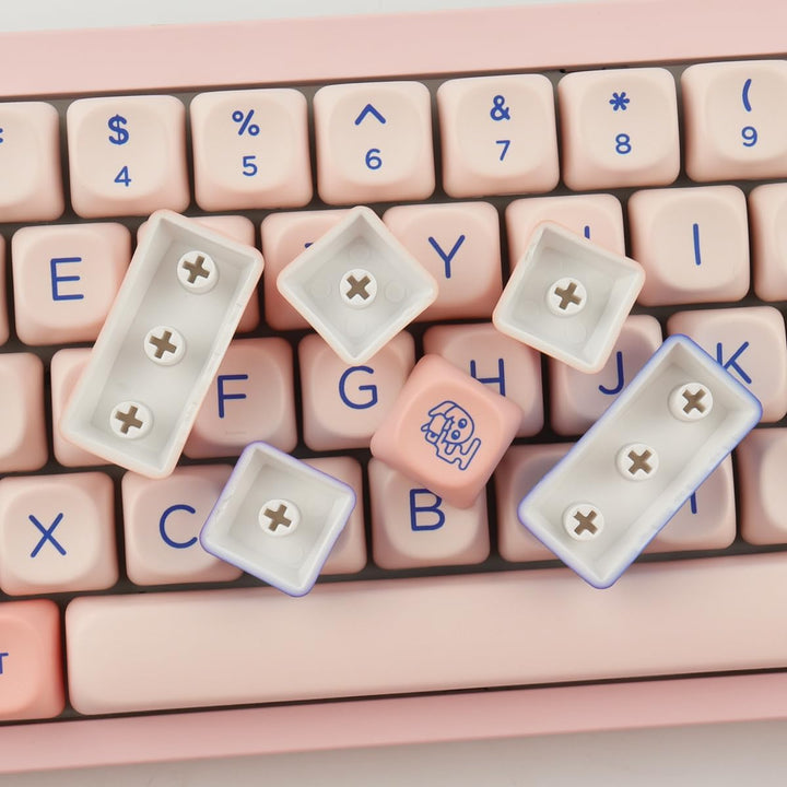 Sunzit Keycaps 148 Tasten PBT Keycaps Set MOA Profil Dye-Sub Niedliche rosa Keycaps Tastenkappen für