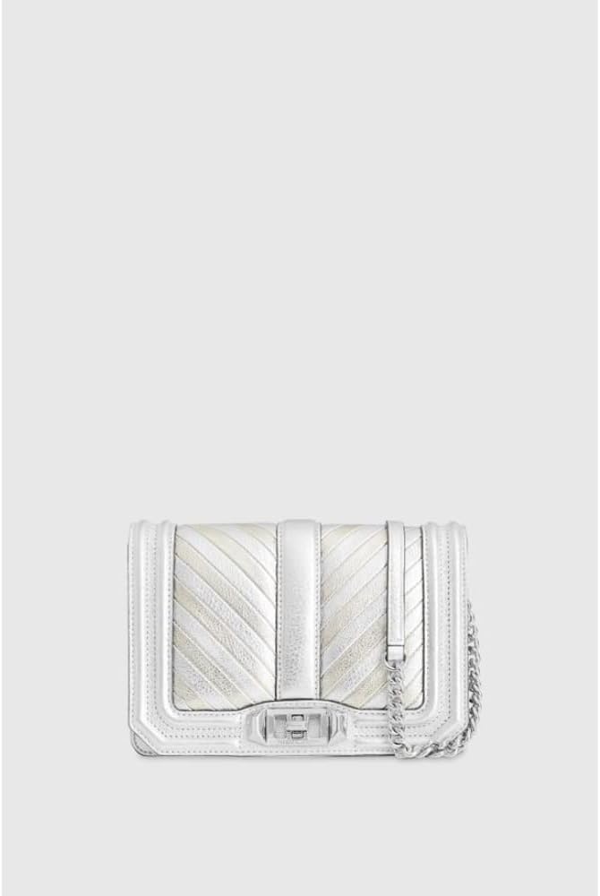 Rebecca Minkoff Women's Chevron Quilted Love Crossbody Bag Einheitsgrösse Mehrfarbig/Silber, Einheit