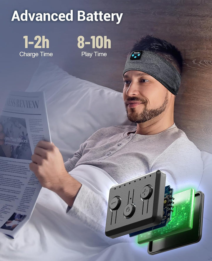 Navly Schlafkopfhörer Bluetooth Stirnband Kopfhörer Schlafkopfhörer für Seitenschläfer, gemütliche B