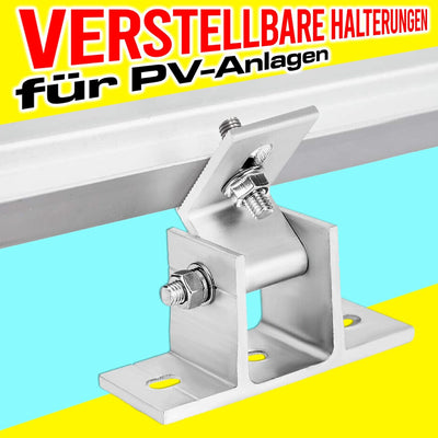 Aufständerung Solarmodul Halterung Balkonkraftwerk Flachdach PV VERSTELB 15-60° (2 Paneele SET 30°-6