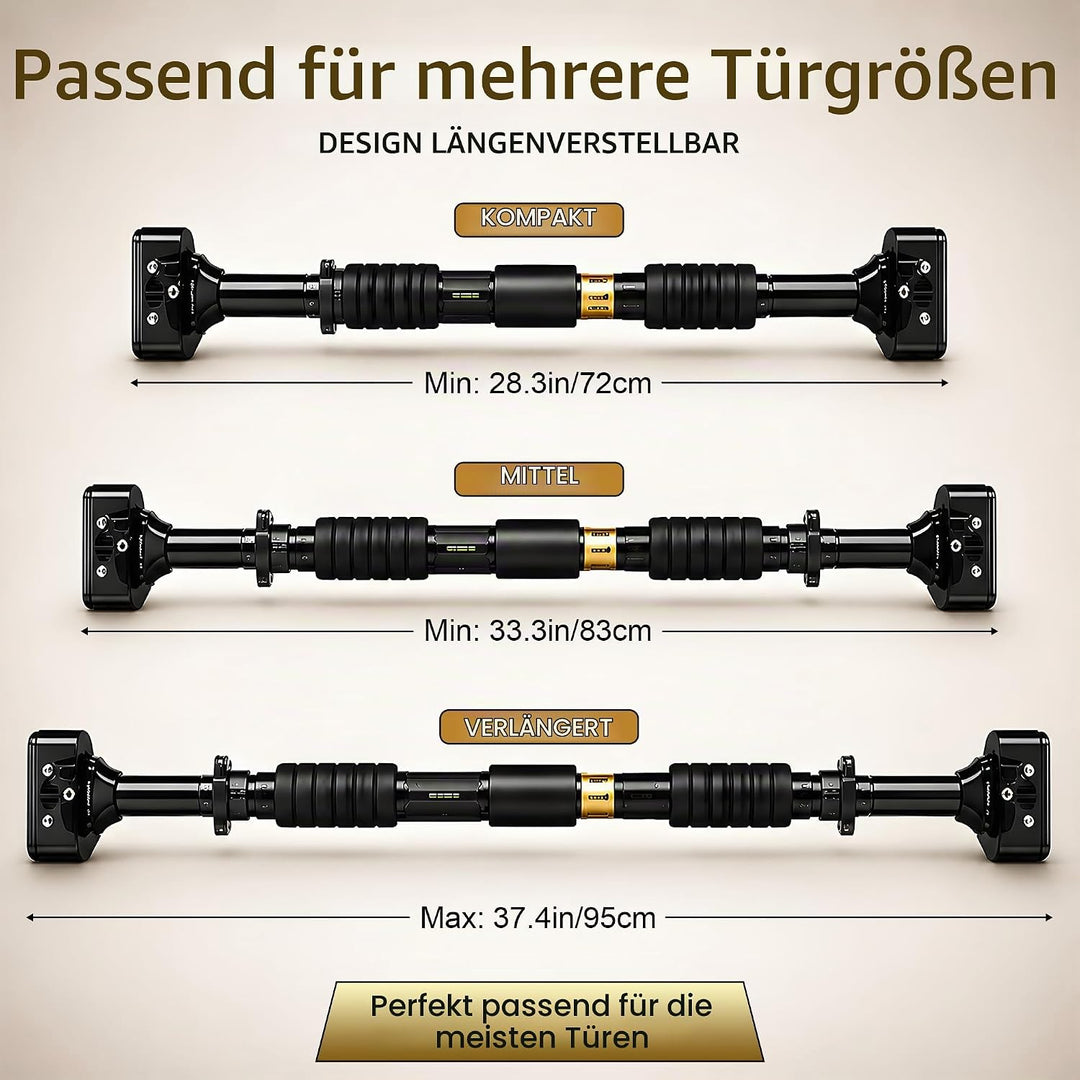 Length Adjustable Pull Up Bar for Doorway - 200KG Capacity 72-95 CM No Screw Home Gym Exercise Equip