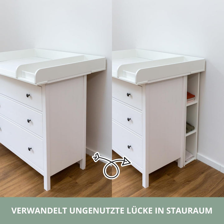 Stauraumregal für IKEA HEMNES Kommode – passgenaues Zwischenregal für Windeln, Babykleidung & Pflege