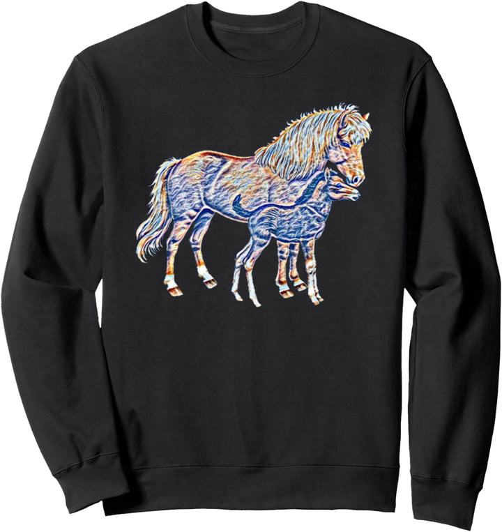 Pferde Motiv Pferd reiten Tiermotiv Reitsport Pferde Sweatshirt