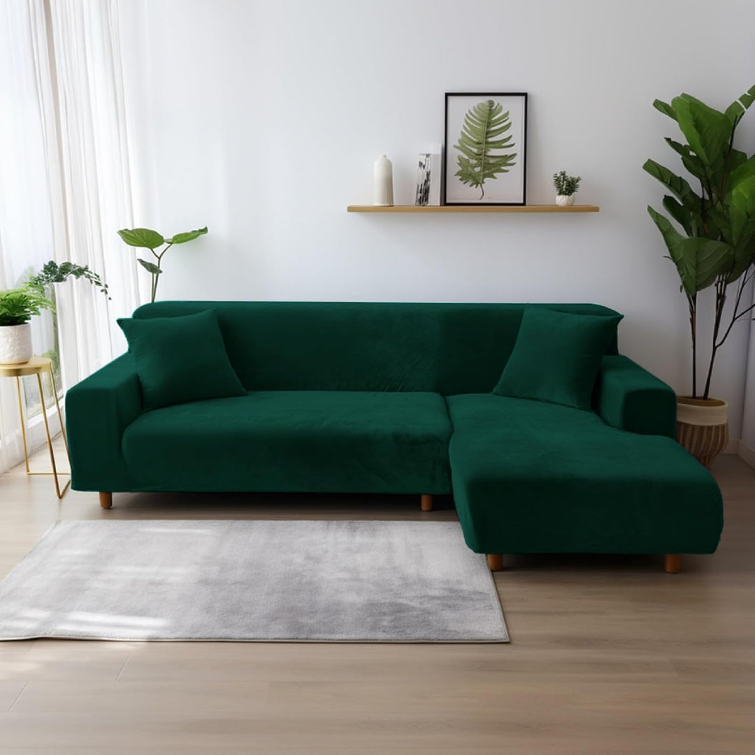 Dicke Samt Sofa Überwürfe Sofabezug mit einem Kissenbezug, Superweicher Elastische Sofa Abdeckung in