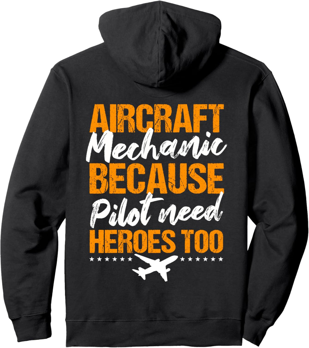 Airplane Mechanic Gift Design On Back Of Clothing Pullover Hoodie