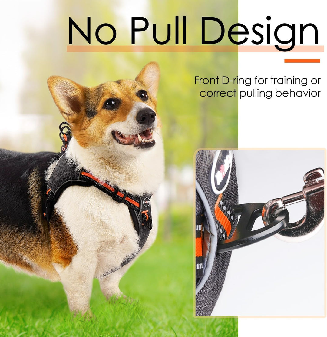 ThinkPet No-Pull Geschirr, Ausbruchsicheres Reflektierendes Step-in Hundegeschirr, Verstellbares Atm