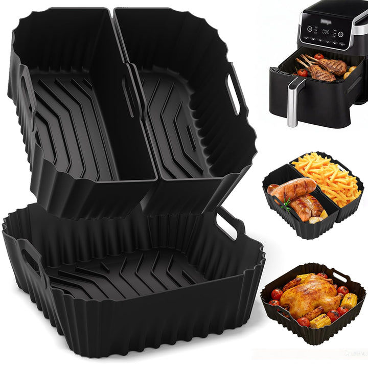 Silikonform Heissluftfritteuse für Ninja MAX PRO 6,2L, 3 Stk Airfryer Zubehör für Ninja 4,7L Wiederv