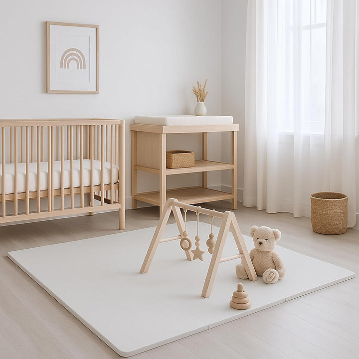 Toddlekind Baby-Puzzlematten, 9-TLG. mit Randteilen, ungiftige Schaumstoffmatten, für Bauchzeit & Kr