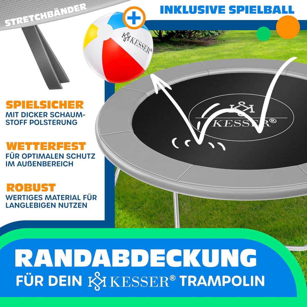 KESSER® - Trampolin Randabdeckung Ø 244, 305, 366, 426 cm, 30cm breit 100% UV-beständig reissfest Fe