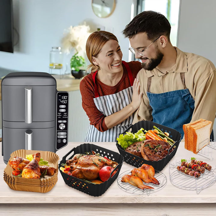 Heissluftfritteuse Zubehör für Ninja Double Stack XL SL300EU 7.6L, Silikonform Airfryer Zubehör Komp