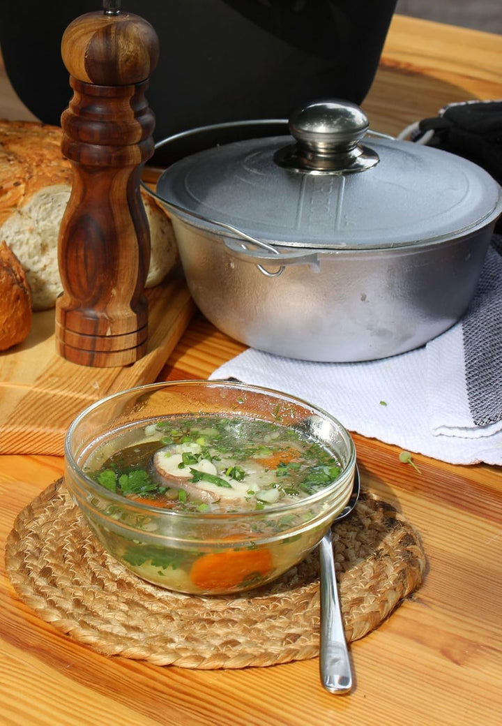 Aluminium Kazan mit Griff und Deckel 6 L mit Schöpflöffel Kessel mit Bügel und Aluminiumdeckel Suppe