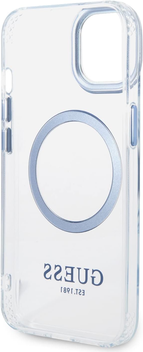 GUESS GUHMP14MHTRMB Hülle für iPhone 14 Plus 6,7" blau Hard case Metal Outline