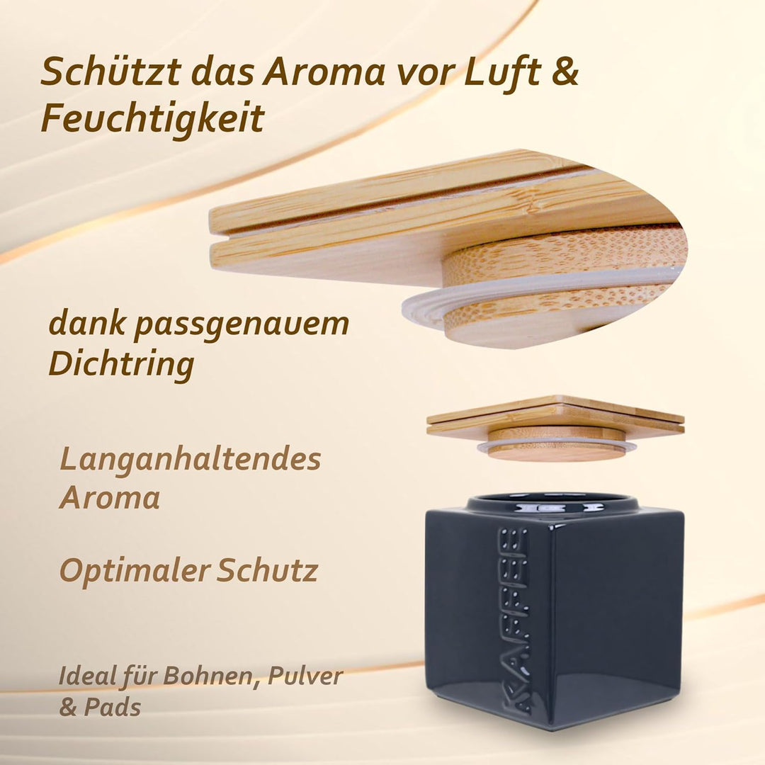 HWG-Home® Design Kaffeedose luftdicht 500g, für frisches Aroma, Anthrazit & Weiss, Kaffeebehälter au